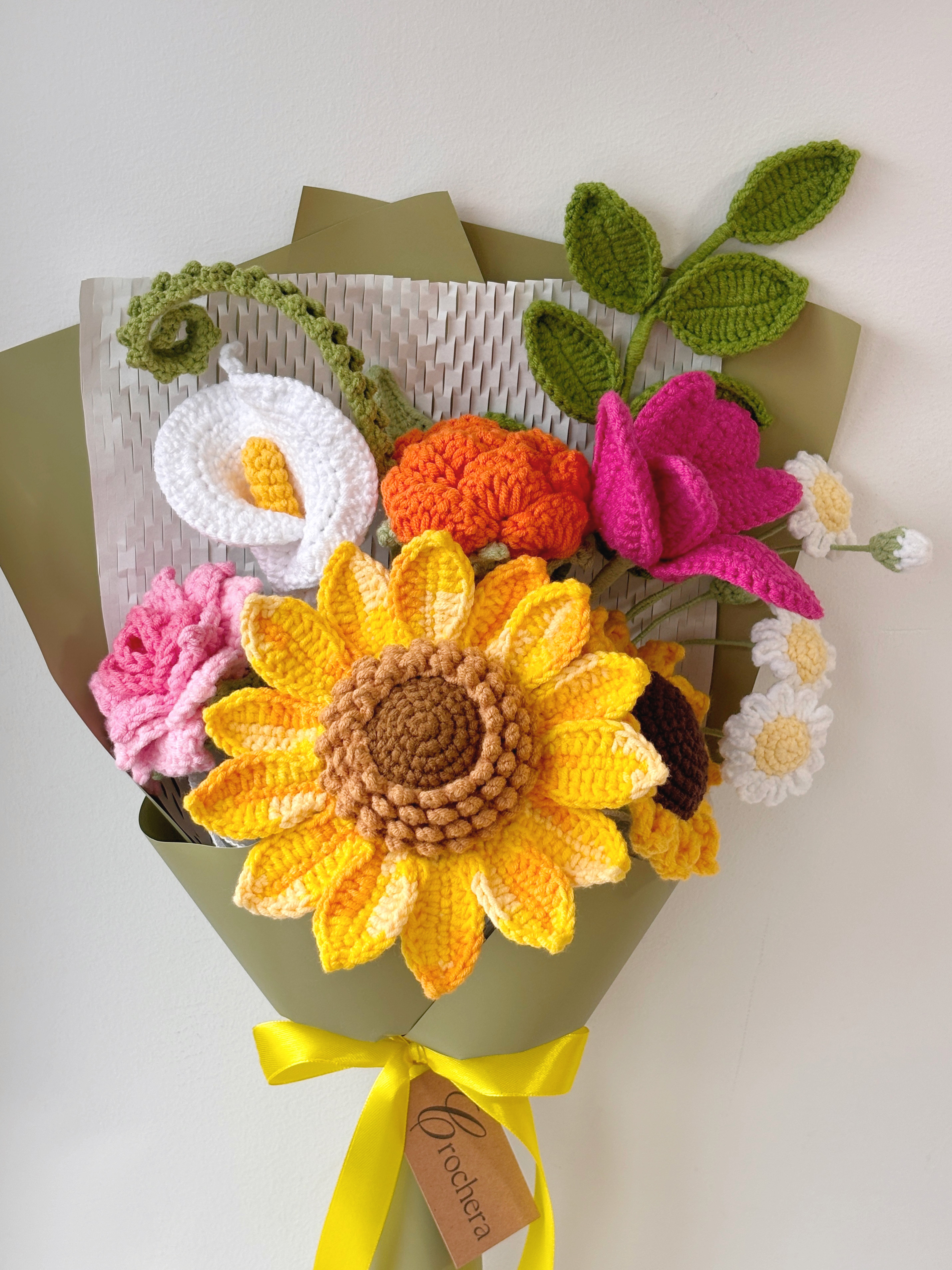 手編み 向日葵の花束｜母の日・誕生日・卒業祝いにぴったりなギフト