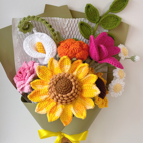 手編み 向日葵の花束｜母の日・誕生日・卒業祝いにぴったりなギフト
