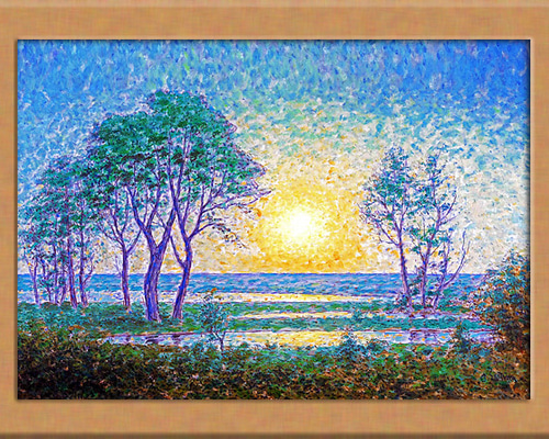 vintage picture ❀ 冬のスウェーデン 風景画 油絵