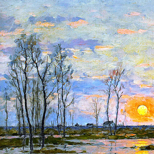 夕日の風景画 A4 スウェーデンのアート 絵画 ARTE 通販 19359350