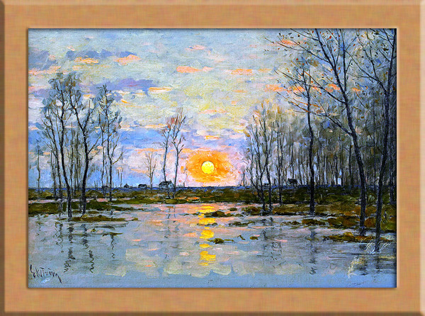 夕日の風景画 A4 スウェーデンのアート 絵画 ARTE 通販 19359350
