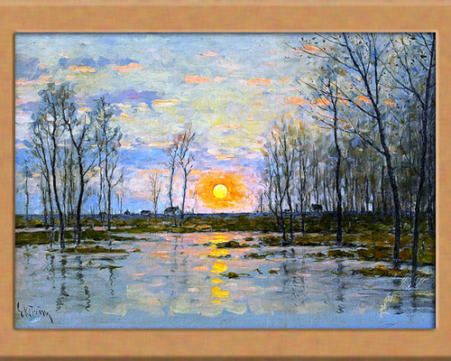 vintage picture ❀ 冬のスウェーデン 風景画 油絵