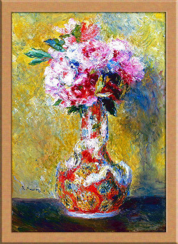イタリア製 花瓶の花 絵画