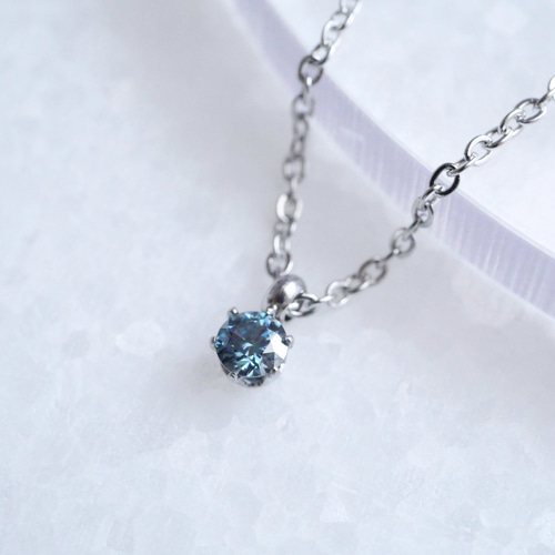 アノニマス様 リクエスト 3点 まとめ商品　モアサナイト モアサナイトネックレス ブルー 極小 3mm サージカル