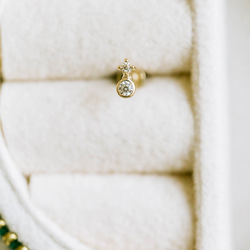 14K金 ゴールド bezel ミニマリスト  ヘリックス 軟骨 トラガス イヤリング ピアス ラブレット 4枚目の画像