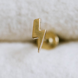 14K金 ゴールド 稲妻 ヘリックス 軟骨 アンチトラガス アウター インナーコンク イヤリング ピアス ラブレット 4枚目の画像