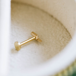 14K金 ゴールド 稲妻 ヘリックス 軟骨 アンチトラガス アウター インナーコンク イヤリング ピアス ラブレット 5枚目の画像