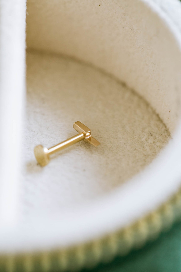 14K金 ゴールド 稲妻 ヘリックス 軟骨 アンチトラガス アウター インナーコンク イヤリング ピアス ラブレット 5枚目の画像