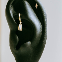 14K金 ゴールド 稲妻 ヘリックス 軟骨 アンチトラガス アウター インナーコンク イヤリング ピアス ラブレット 2枚目の画像