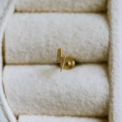 14K金 ゴールド 稲妻 ヘリックス 軟骨 アンチトラガス アウター インナーコンク イヤリング ピアス ラブレット 3枚目の画像