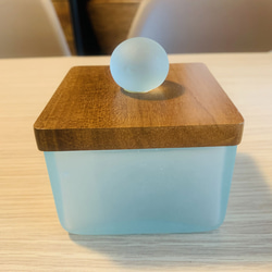 アジアン雑貨バリフロストガラス キャニスターボックス NT IKM240804