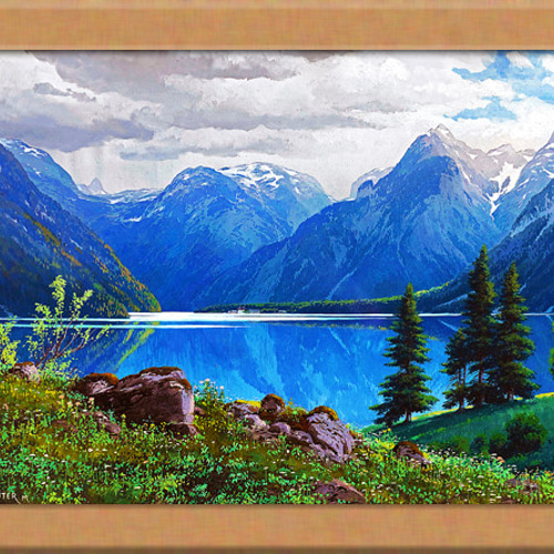 湖の風景画 A4 ドイツのアート 絵画 ARTE 通販 19359943｜Creema