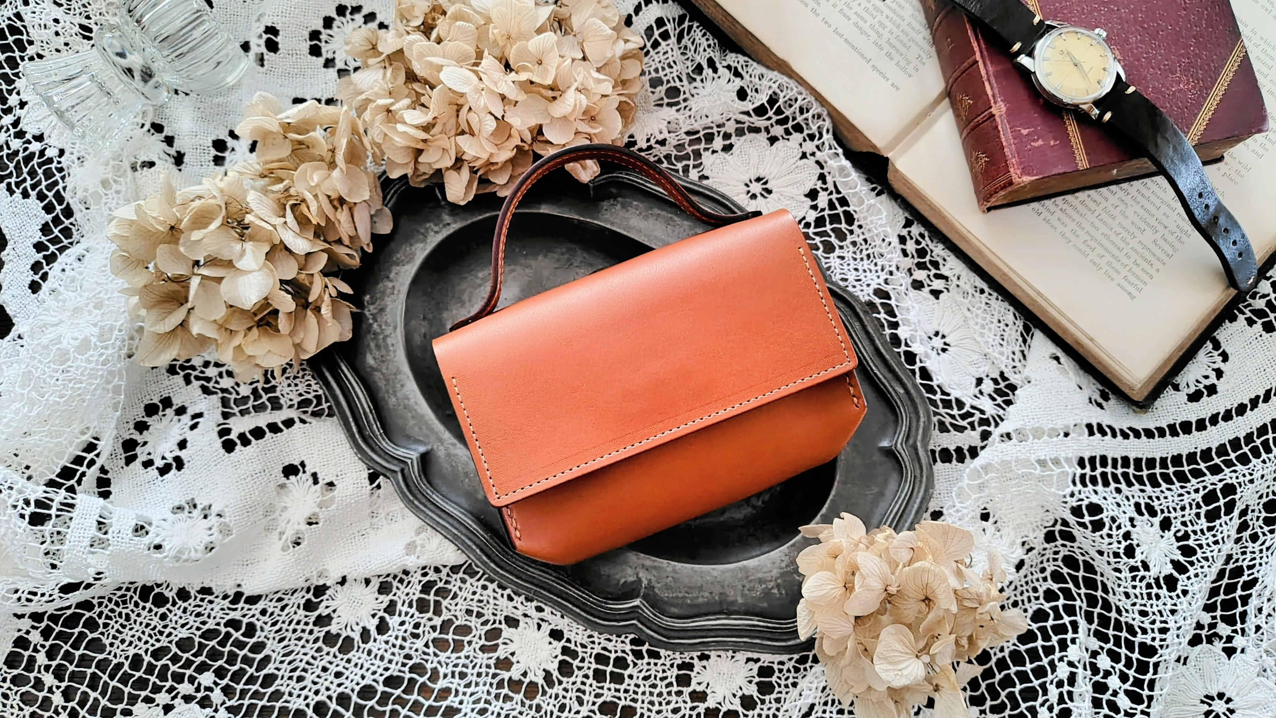 ミニバッグ◆レザー◆アンティーク調◆キャメル◆IQOSケース◆メイクバッグ◆お薬ポーチ◆小物◆バッグチャーム