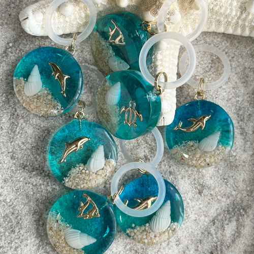 アンブレラマーカー 海 ｜レジン×星の砂×選べるモチーフで傘に小さな海