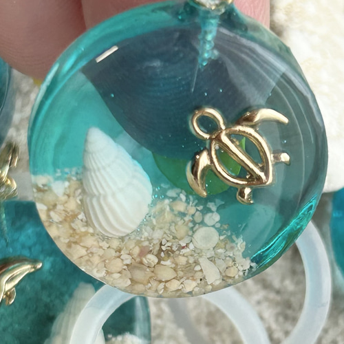 アンブレラマーカー 海 ｜レジン×星の砂×選べるモチーフで傘に小さな海