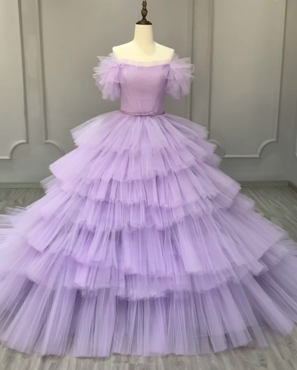 激売れ 多層チュール ラベンダー色 紫 カラー変更可能 ソフトチュール