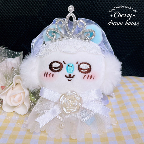 ぬい服 10cm 着せ替え ちいかわ ウェディングドレス 3点セット