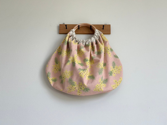【SALE】【1点のみ】【即納】リンググラニー★桜色ミモザ　綿麻 2枚目の画像
