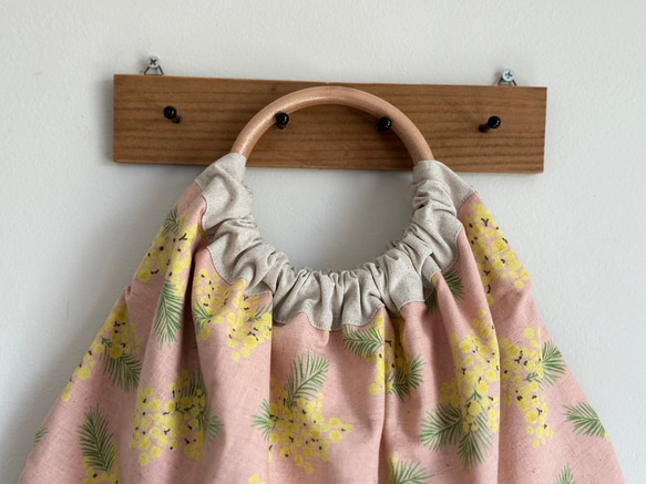 【SALE】【1点のみ】【即納】リンググラニー★桜色ミモザ　綿麻 5枚目の画像