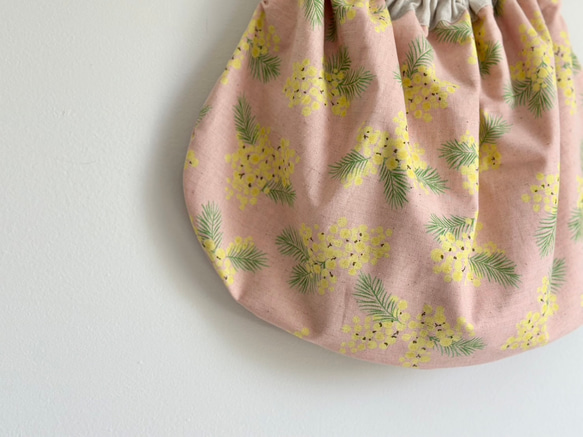 【SALE】【1点のみ】【即納】リンググラニー★桜色ミモザ　綿麻 3枚目の画像