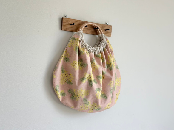 【SALE】【1点のみ】【即納】リンググラニー★桜色ミモザ　綿麻 4枚目の画像