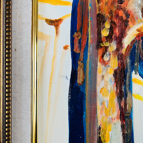 38×46㎝「シャンデリア」F8・油彩画・額装・原画