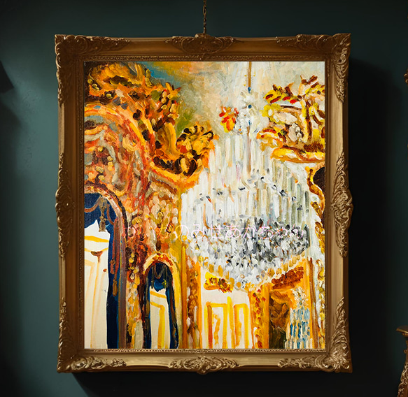 ミステリアスアイ / 油絵 キャンバスに描かれたカラフルなミニチュア絵画 ミニ油絵 顔のアート