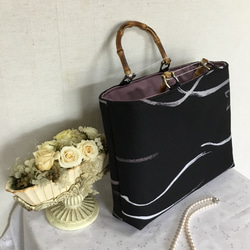 花ぷらら・ハンドメイド・リメイク・大島紬・カバン・がま口バック・368 花ぷらら・オリジナル・洋服でも着物でも使える・ハンドメイド