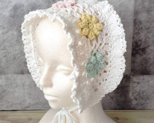 ヘッドドレス レース 編み物 クロシェ バブーシュカ ヘアアクセサリー