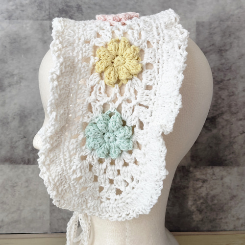 ヘッドドレス レース 編み物 クロシェ バブーシュカ ヘアアクセサリー