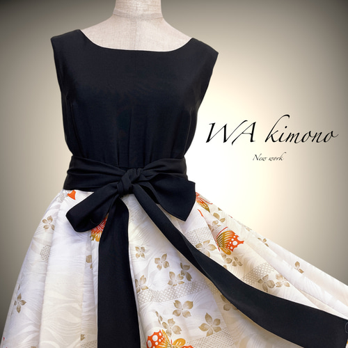 ♥専用♥着物リメイク　振袖　作家物　蝶文　ロングワンピース 73ee684aaf78495d5f33422c171cd1