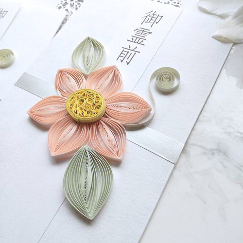 クイリングの不祝儀袋＊蓮 ハス 蓮の花 ロータス ご祝儀袋・袱紗