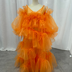 オレンジ系フレアスカートドレス 受注商品)フレアスカート <オレンジ> フレアスカート Mic loves Kei