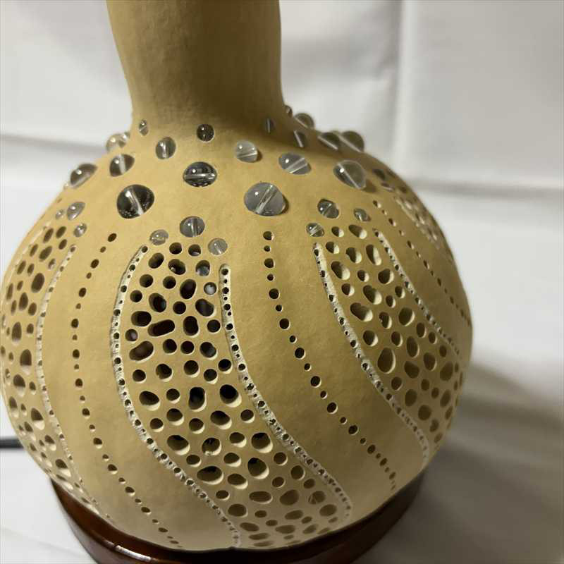 ひょうたんランプ《クリスタルウェーブNo.6》（白い電球）