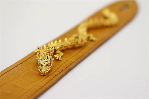 ［受注製作品］ギターストラップ（ゴールドドラゴン）