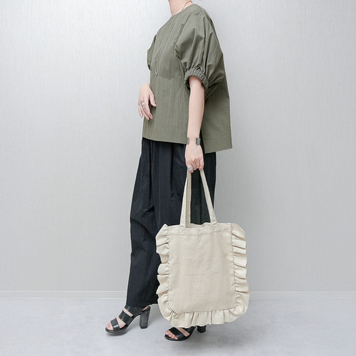≪ A4対応＆大容量 ≫ コットン・リネンのトートバッグ -ナチュラル