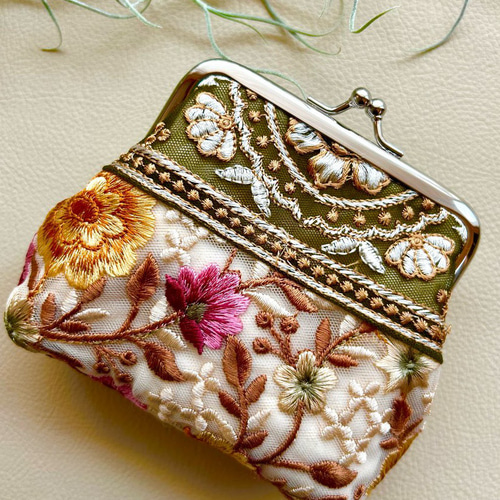 オーダー品】インド刺繍 がま口ポーチ がま口 mayu_u 通販