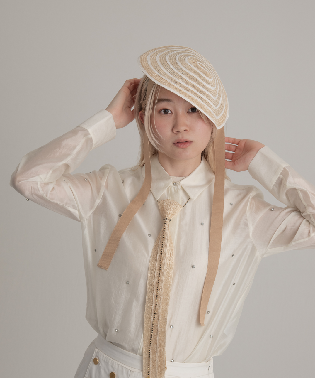 【1点もの】麻ブレード渦巻カチューシャハット（出会い006-HAT）出会いシリーズ