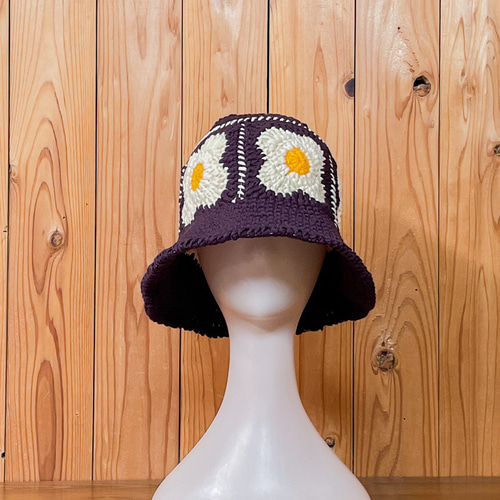 春夏コットン】かぎ針編みのおしゃれバケットハット クロシェハット