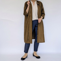 着物リメイク 憧れの 白大島紬 前開きワンピース 羽織りもの  