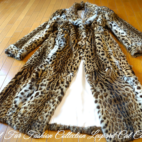 パリジェンヌのように☆セレブリティなレオパードキャット毛皮コート
