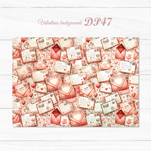 DP47】デザインペーパー ラブレター バレンタインデー 包装紙