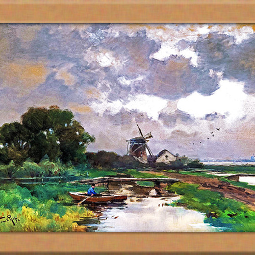 絵画 Cool Waters 川の風景画 A4 オランダのアート 絵画 ARTE 通販 19361897