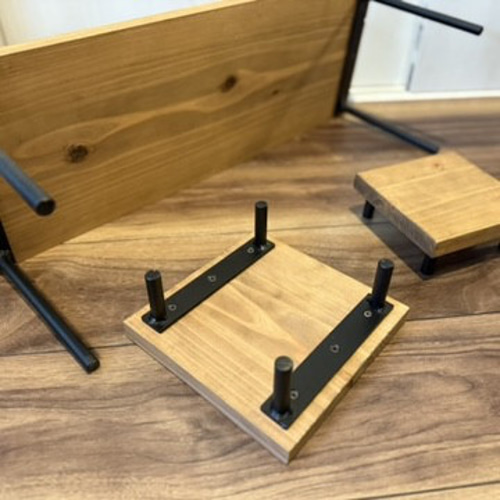 花台5点セット】杉無垢材×アイアン脚｜植物スタンド・木製ディスプレイ