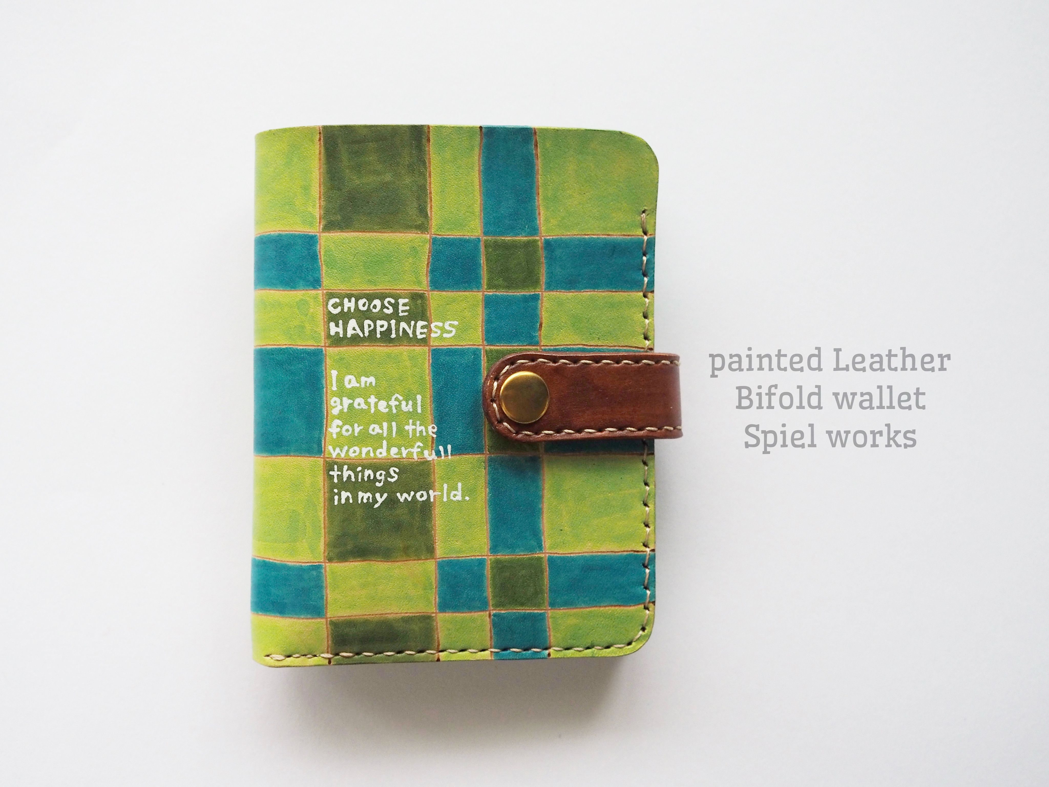 牛革ペイント！二つ折り財布