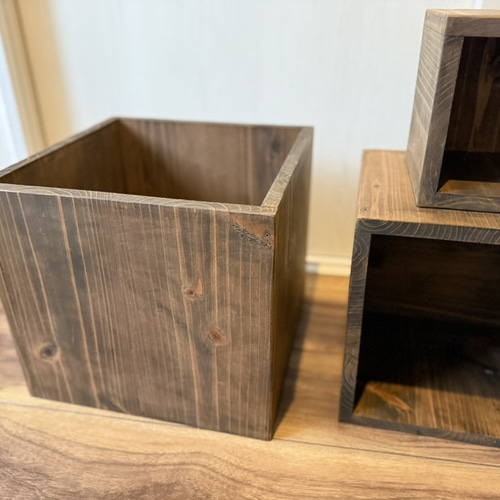 ウッドキューブ 花台 木箱収納 天然杉無垢材 木製ボックス インテリア雑貨 ウッドキューブ 花台 木箱収納 天然杉無垢材 木製ボックス