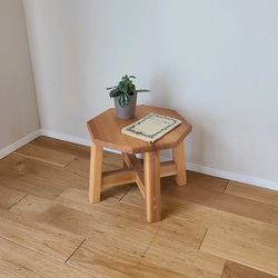 ワケありな逸品/1点のみ】八角形スツール 椅子 テーブル 無垢