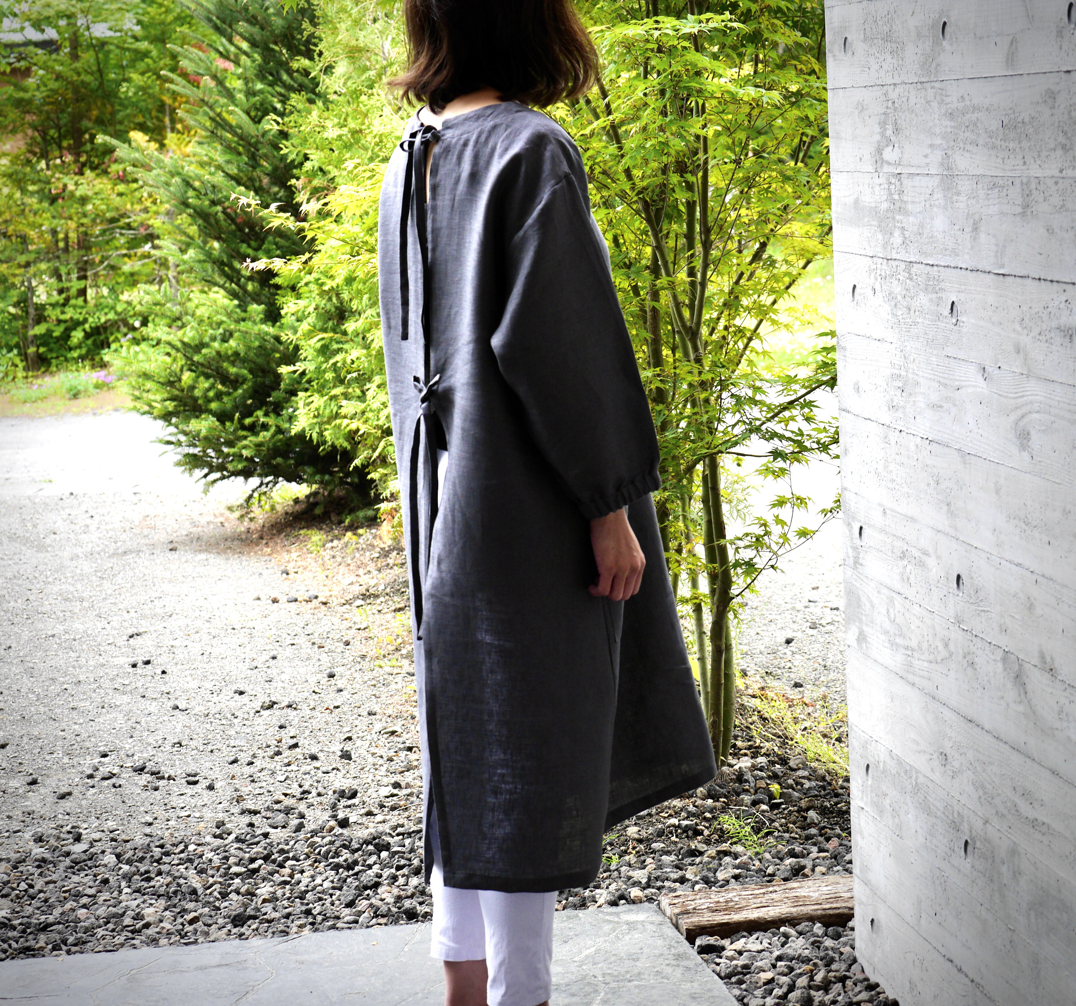 フレンチリネン割烹着 ホームドレス