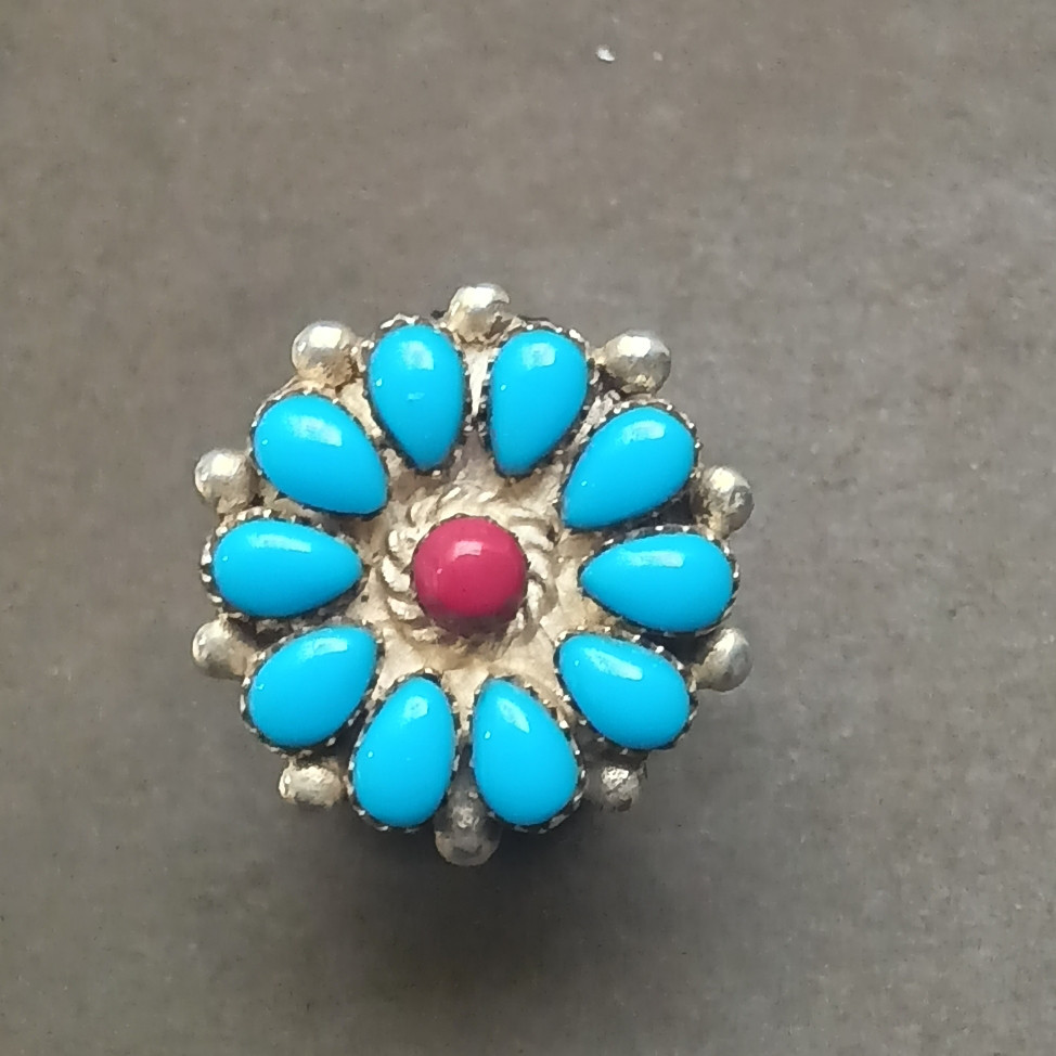 シルバー９２５　リング　ターコイズ　サンゴ
