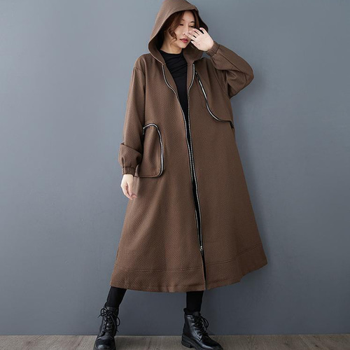 大きいサイズ フード付き コート アウター レディース 秋冬 春